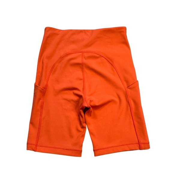ATHLETA Women Ultimate Stash Pocket 7" Short Size XS Orange EUC Sporty Athletic - Picture 2 of 9